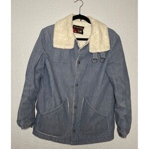 VTG ELY Weather Jack Sherpa Lined Barn Jacket Blue Men's 44" Chest Chore Coat